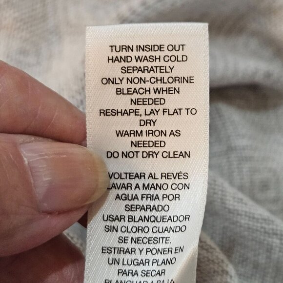 Chico's Tan 3/4 Tan Geometric Embellished Sweater Tunic Top Dress Size 2 Large - Picture 8 of 10